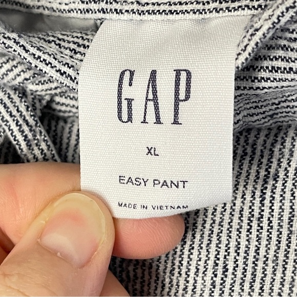 GAP Navy & White Pinstripe Relaxed Fit Pull-On Easy Pant, XL - Picture 7 of 10